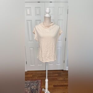 Kal Reiman NWT Luca Cowl Ivory Short Sleeve Blouse Sz S